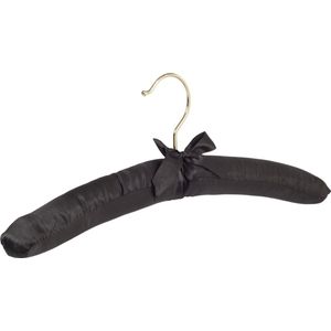 De Kledinghanger Gigant - Kledinghanger - Satijnhanger - Volwassenen - 5106 - 30 Stuks - Blousehanger - Shirthanger - Satijn - Zwart - Messinghaak - 38 cm - Kleerhanger (5106/30)