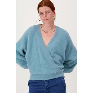 Zusss Wikkel Trui In Fluffy Garen Grijs