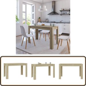 vidaXL Eettafel 120x60x76 cm - Sonoma Eiken Eettafel - Salontafel - Houten Tafel - Diningtable - Bruine Tafel