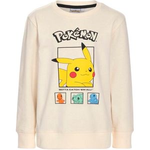Pokemon trui lange mouw, kinderen maat 104-110 Kleur gebroken wit
