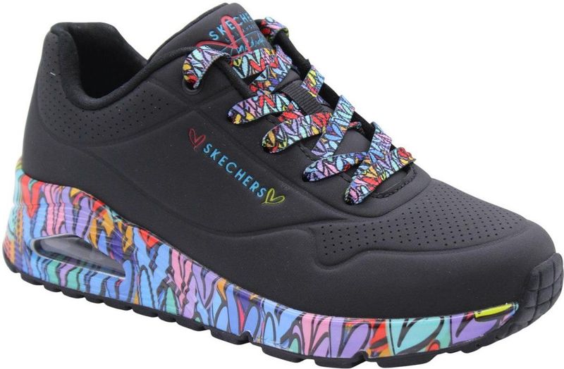 Skechers Uno - Ravaged Love, Vrouwen, Zwart, Sneakers, maat: 35,5