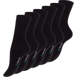 Bio-Katoenen damessokken - 6 paar - Zwart - Maat 35-38