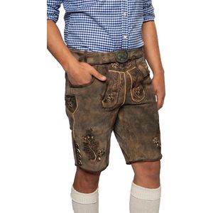 Kwaliteit Korte Lederhose met Riem Brixen 100% Echt Runderleer Oktoberfestkleding Heren - 100% Runderleer - Maat M/50 - 2-delig Lederhose/Riem