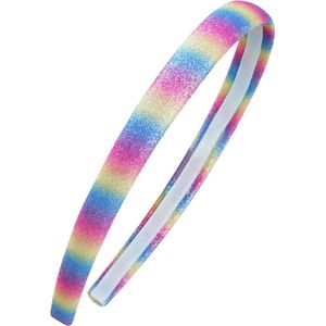 Kinder Diadeem - Regenboog | Plastic / Glitter | 12,5 x 1,5 cm | Fashion Favorite