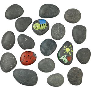 Relaxdays stenen om te beschilderen - platte schilderstenen - hobbystenen - 5-9 cm - 2 kg