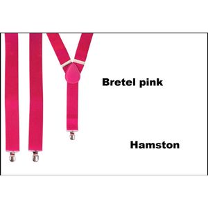 Bretel roze/pink 35mmbreed - Hamston Carnaval thema feest festival bretels fun broek