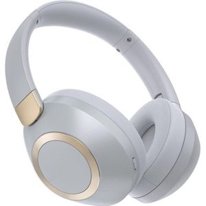 StayPowered Draadloze Hoofdtelefoon - 50 Uur Playtime Voor Onbeperkt Luisterplezier - Diepe Bassen - Opvouwbaar Ontwerp - Bluetooth 5.3 - Ingebouwde Microfoon - Ergonomische Pasvorm - Wit/Goud - Levering Sneller Dan Aangegeven!