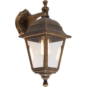 QAZQA capital - Klassieke Wandlamp voor buiten - 1 lichts - D 197 mm - Goud/messing - Buitenverlichting