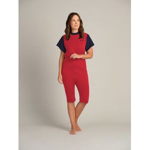 Jersey hansop | Rugritssluiting | Korte mouw | Korte pijpen  | Rood| XXL