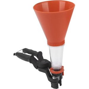 Oil Filler Funnel Set 3 Pieces for Universal Car Engine - Quick Clamp Oil Filter - Oil Change Kit - Wide Mouth Fuel Hopper - Spill Free Oil Filler Hopper Set - Orange .