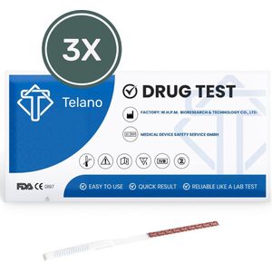 Telano Drugstest 3 stuks Cannabis THC (Wiet Marihuana) Drugtesten Urine Strips