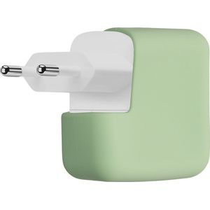 kwmobile Beschermhoesje voor oplader geschikt voor Apple 35W Dual USB-C Power Adapter - Siliconen cover case in matcha groen