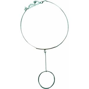 Metalen ringketting- zilverkleur-korte ketting-50 cm-Charme Bijoux