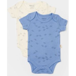 Zacht, Ademend & Tijdloos – 2-Pack korte mouw body - Biologisch katoen & Modal - maat 6 - 9 maanden