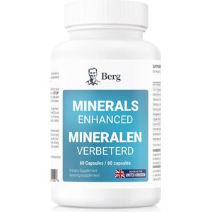Berg Minerals Enhanced – Compleet Mineralencomplex met Zink, Jodium, Selenium, Koper, Chroom en meer – Ter ondersteuning van energie, weerstand en vitaliteit – 60 Vegan Capsules