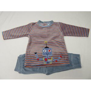 Wiplala - Jen & James - Pyjama - Streep - Robot - 1 jaar 80