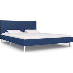 The Living Store Klassiek Bedframe - Blauw - 208 x 145 x 81 cm - Geschikt voor 140 x 200 cm matras