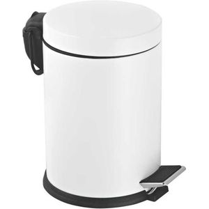 Tiss® Pedal Bin Classic Pedaalemmer - badkamer en toilet - 12 L - Prullebank - Wit