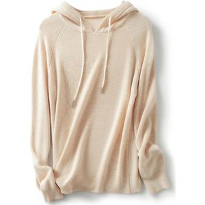 Dames hoodie met merinowol mix - Casual sweatshirt met ronde hals en lange mouwen