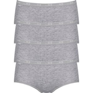 sloggi Basic+ Dames Midi slip - 4-pack - Lichtgrijs - Maat 44