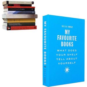 Selfshelf - Zwevende boekenplank - Linnen - Aqua Blauw - My favourite books - L 22,5 x B 15,5 x H 3,5 cm