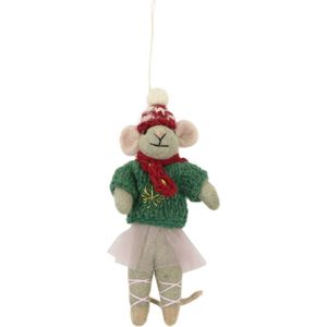 Ornament vilt kerst muis winter kleding