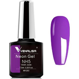 Venalisa UV Gellak Paars - Neon - 7.5 ml - Gellak Neon - Gellac Neon - Gellak Neon Paars - Paarse Neon Gellak - Gellak Fluo - Gellak Fluoriserend - Gellak Felle Kleuren - Gellak Kleuren - Venalisa Gellak - Gellak Nagellak
