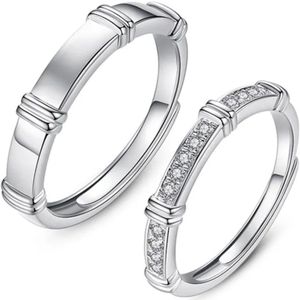 Ring dames | ringenset dames | zilveren ringen set dames | Zirkonia steen | zilver 925 plated | one size ringen | cadeau voor vrouw | Trouwringen | cadeau voor vriendin | liefdescadeau | verlovingsring | valentijn | valentijnscadeautje