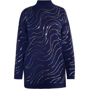 usha - BLACK LABEL - Gebreide Trui - Lange Trui - Met Pailletten