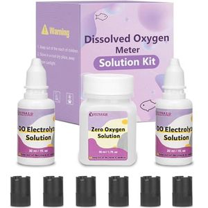 Elektrolyt- en zuurstofoplossing voor meetapparaat – 2 flessen 30 ml + 1 fles 50 ml + 6 membraankappen