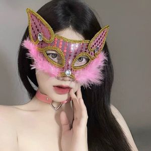 Maskerade masker hol kant masker party accessoires party masker, model 5 roze