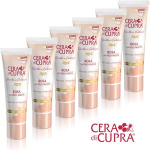 6 Stuks - Cera di Cupra Rosa Crème € 5,95 per stuk, inclusief tubeknijper - Dé verzorgende anti-age dagcrème, met echte Cupra bijenwas, voor de droge en normale huid. Ook geschikt voor mannen, bijvoorbeeld i.p.v. after shave