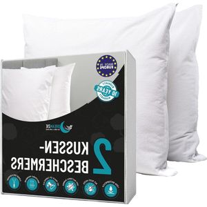 Kussenbeschermer 60x60 Set van 2 - Gemaakt in EU - Oeko-TEX - Anti Mijt - Anti Bed Bug - Kussensloop 60x60 - Onderlaken met rits kussenhoes 60x60
