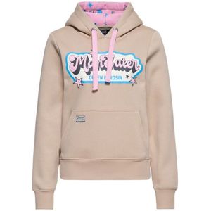 Queen Kerosin Man Eater Hoodie Dames Trui met capuchon - beige - M
