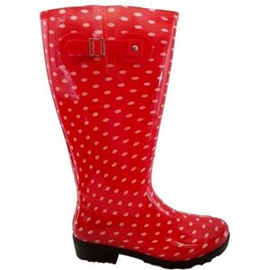 Wide Wellies - Regenlaarzen - Rood - Kuitmaat L - Schoenmaat 41