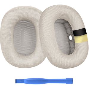 Vervangende Oorkussens voor AirPods Max Hoofdtelefoon van MMOBIEL – Premium - Mesh Fabric Koptelefoon Oorkussens met Siliconen Laag – Noise Isolation Hoofdtelefoon Earpads – Sterrenlicht