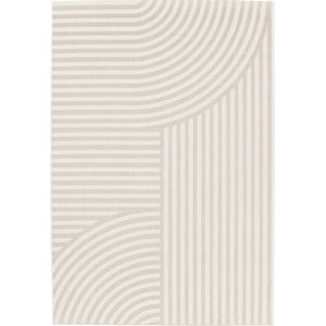 sweeek - Tapijt voor binnen en buiten, beige boogpatroon, 100% gerecycled polyester