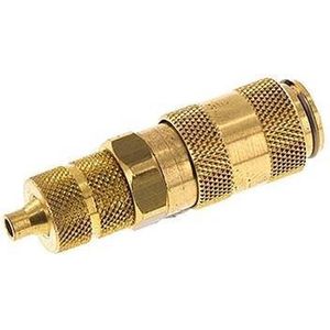 Messing DN 2.7 (Micro) Luchtkoppeling Snelkoppeling 3x4.3 mm Push-On Double Shut-Off - CLS2-N-B-SV-P-3