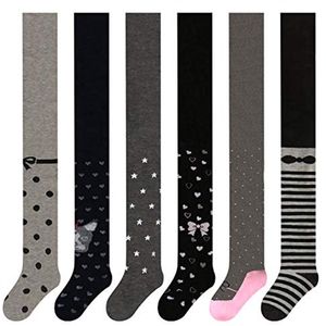 Set van 6 Kinderen Maillots voor Meisjes - Panty's voor Lente, Herfst en Winter, Maat 74/152