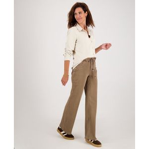 Je m'appelle Dames Broek Straight fit Met stretch - Bruin - Maat S