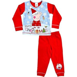 PEPPA Pig kerstpyjama - rood - Peppa Big Merry Christmas pyjama - maat 92/98