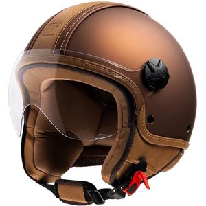 Motocubo Top Ant - Jethelm met Vizier - ECE 22.06 goedgekeurd - Geschikt als Scooter Brommer Motor Snorfiets helm - Maat M - Brons