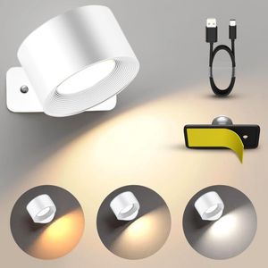 Luminize Oplaadbare wandlamp op batterijen draadloos - Dimbaar - Wandlamp op accu - Nachtlampje - USB oplaadbaar - Wit