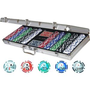 HOT Games Poker Koffer Alu 500 Laser Chips 11 gr - Geschikt voor alle leeftijden en 2+ spelers