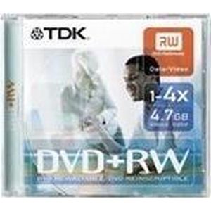 TDK 1x DVD+RW 4.7GB herschrijfbare DVD 1 exemplaar in jewelcase
