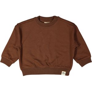 Elias - Oversized jongens trui - bruin - maat 80