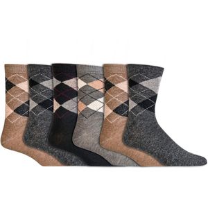 Geruite sokken | Alpacawol | Isolerend | Diverse kleuren | Merk: Socks4Fun | Maat: 35 t/m 46 | 6 Paar