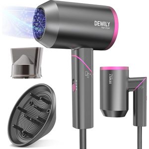 Krachtige Mini-Haartdroger - Draagbare Ionische Haardroger met 3 Temperatuurinstellingen en Inklapbare Handgreep - Ideaal voor Reizen