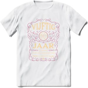 50 Jaar Legendarisch Gerijpt T-Shirt | Oud Roze - Ivoor | Grappig Verjaardag en Feest Cadeau Shirt | Dames - Heren - Unisex | Tshirt Kleding Kado | - Wit - L