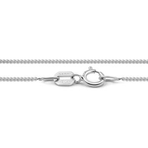 Miore - Ketting zonder Hanger Curb - Witgoud - 45cm - 9 Karaat - Handgemaakte Hoogwaardige Sieraden